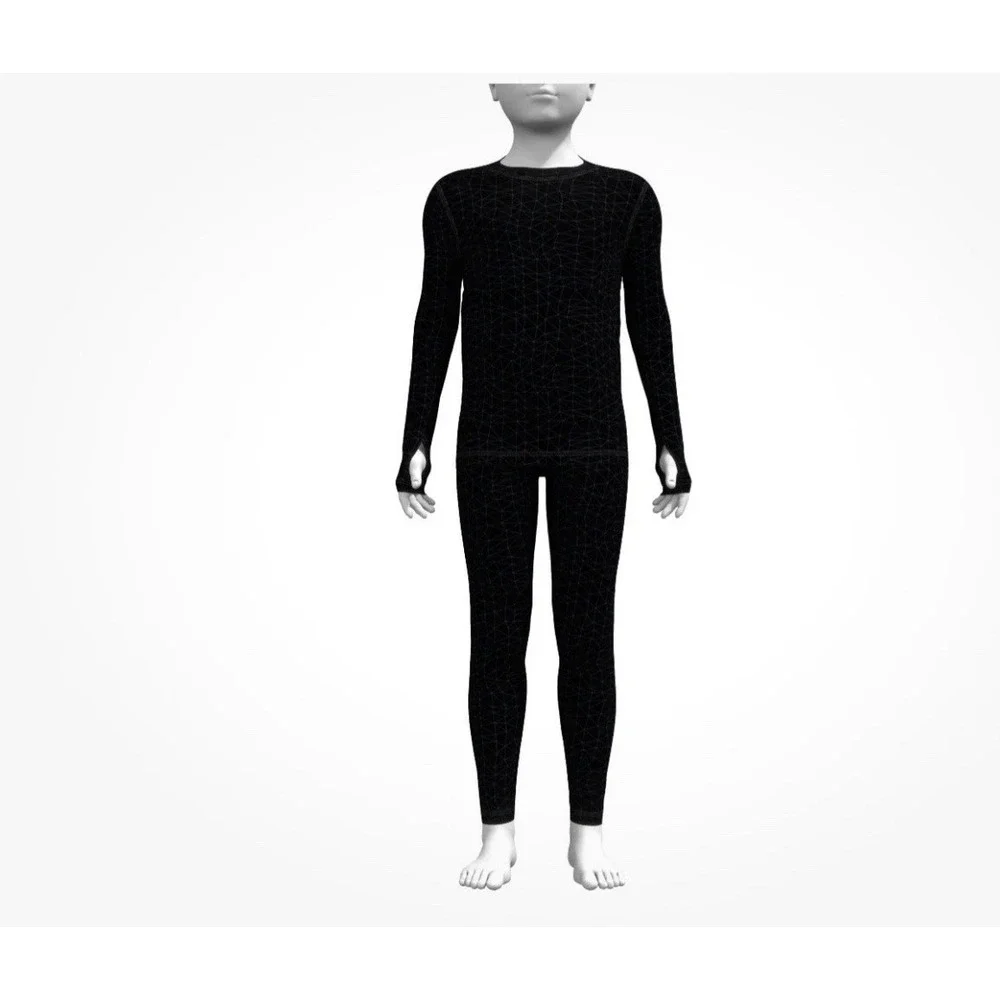 Athletic Works Kids‎ Performance Thermal Set in Black, Size L (10-12) New!